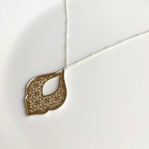 NEW Morocco Filigree Necklace (silver and gold)